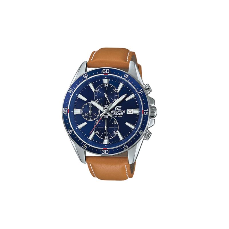

Casio EDIFICE Series Classic Racing Quartz Movement Leather Strap Japanese and Korean Watch Men s Watch Blue Dial EFR-546L-2AV синій