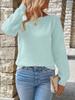 Women's Spring New Arrivals Crewneck Knit Top Hollow Long Sleeve One Shoulder Sweater