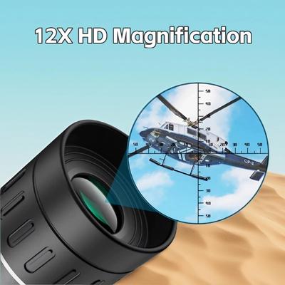 Low-Light Night Binocular For Adults, 12x22 Monocular With , Compact Binocular,and Stabilized Outdoor Rangefinder Binocular