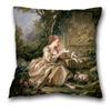 Artistic oil painting pattern throw pillow cover with short plush print living room sofa decoration cushion cover pillow covers
