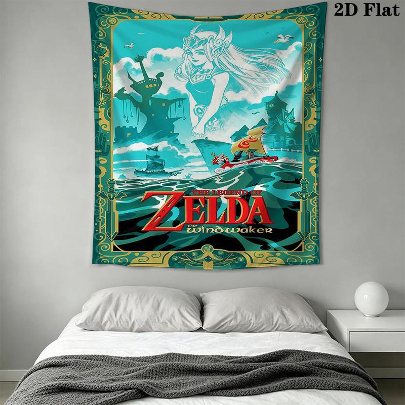 Link'S Epic Journey Zelda Adventure Tapestry Fashion Print Background Cloth Soft Wall Covering Decoration Atmospheric Background Cloth
