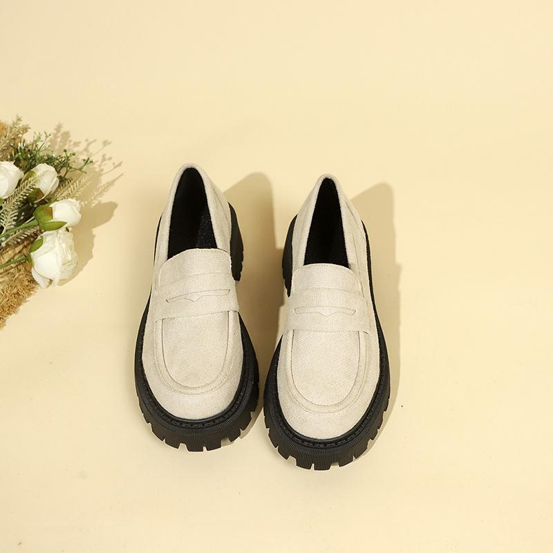 Fashion French Loafers Women's Slip-on 2024 Spring and Autumn New British Small Leather Shoes Soft Leather Soft Sole Work Flat Shoes