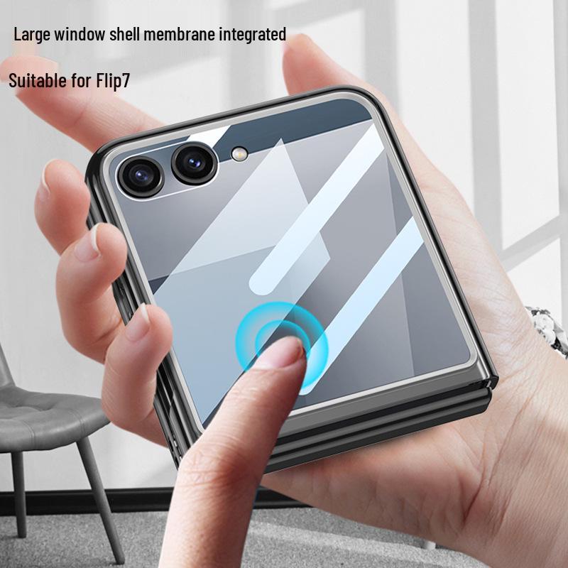 Samsung Z Flip7 Protective Case: Transparent Airbag Shell with Large Window