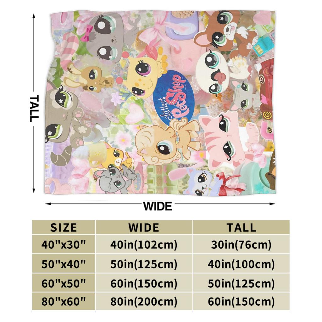 Littlest Pet Shop Blanket  Soft Funny Plush Throw Blanket For Living Room Decorative Flannel Bedspread Bed Cover