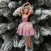 Christmas Ornaments Stree Decoration Girl Bithday Gift Xmas Plastic Hanging Decoration Dancing Silver Tutu Ballerina Christmas Gifts