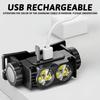 USB Rechargeable Headlamp Flashlight 6LED Hands-Free Magnetic Work Light with Power Display for Outdoor & Indoor Use