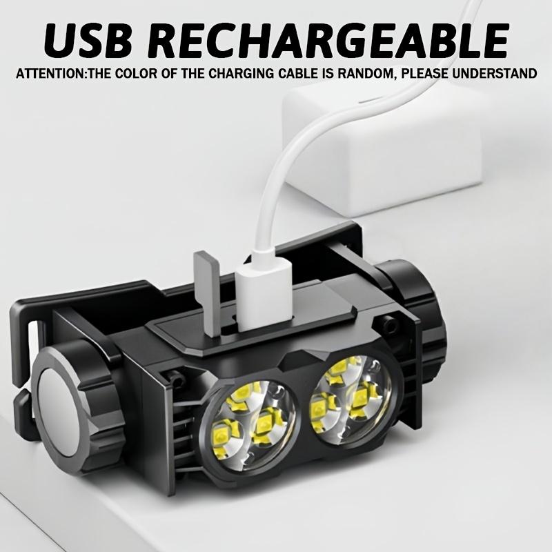 USB Wiederaufladbare Stirnlampe Taschenlampe 6LED Freihändig Magnetische Arbeitsleuchte mit Leistungsanzeige für Außen- und Innengebrauch