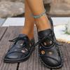 Fashion Hollow Out Pu Leather Flats for Women Summer Comfort Breathable Lace Up Sneakers Woman Soft Sole Non Slip Platform Walking Shoes