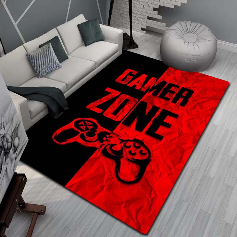 Gaming Teppich für Jungenzimmer Gamer Teppich mit Gamecontroller Teppich für Spielzimmer Esports-Raum und Jungen Spielzimmer-Themen Schlafzimmer Bodenmatte