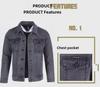 Giacca di Jeans Solida Grigia da Uomo Taglio Ampio 2023 - Abbigliamento Casual Autunnale