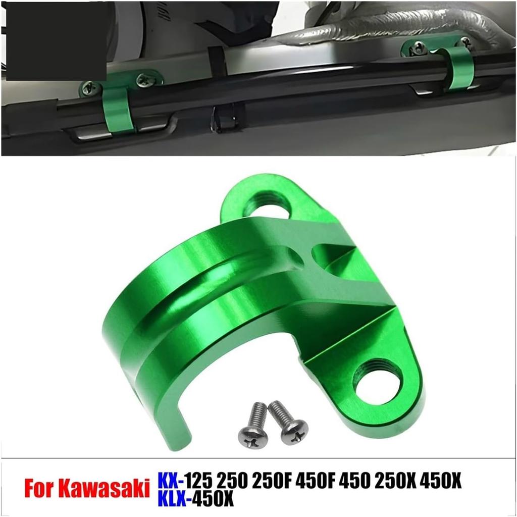 Precision-Made CNC Rear Brake Line Holder Hose Clamp Compatible With KAWASAKI Motorcycle KX 125 250 450 F KX250F KX250X KX450X KLX(2 pcs)