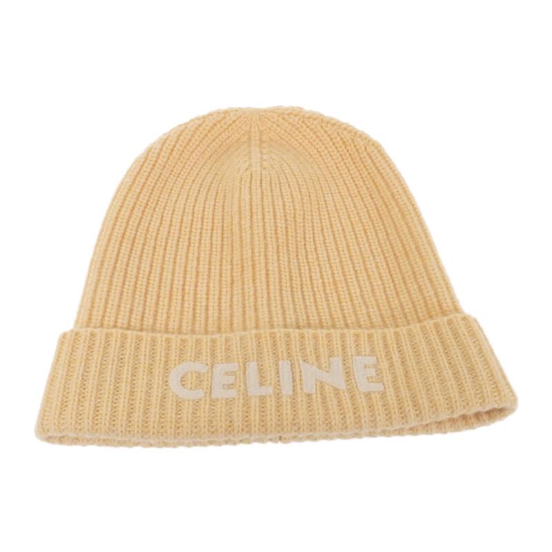 CELINE  2AH35423P Knit cap yellow wool Women