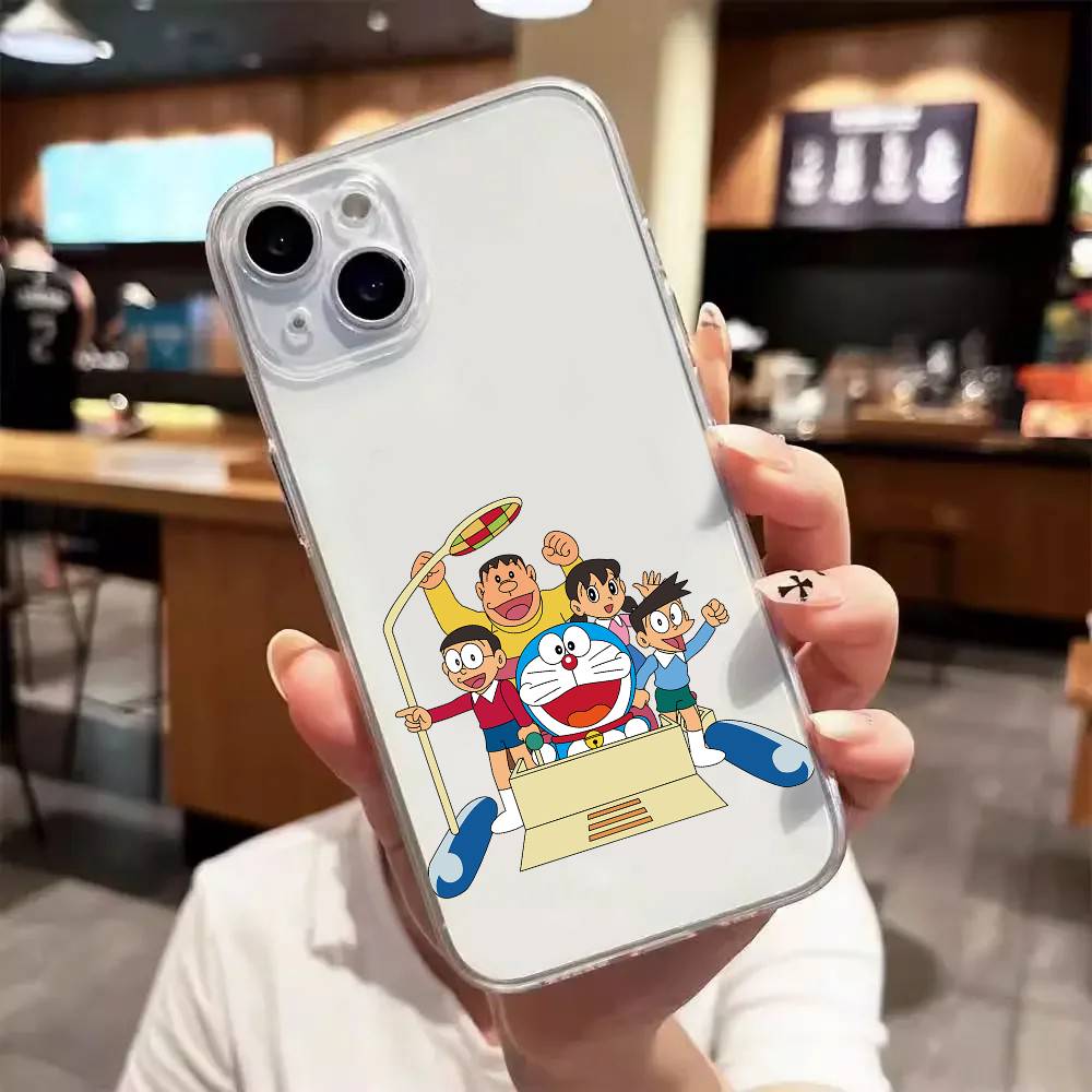 Custodia per Telefono Carina D-Doraemon per iPhone 17 16 15 14 13 12 11 Pro Max 13 12 Antiurto Morbida Trasparente Coque