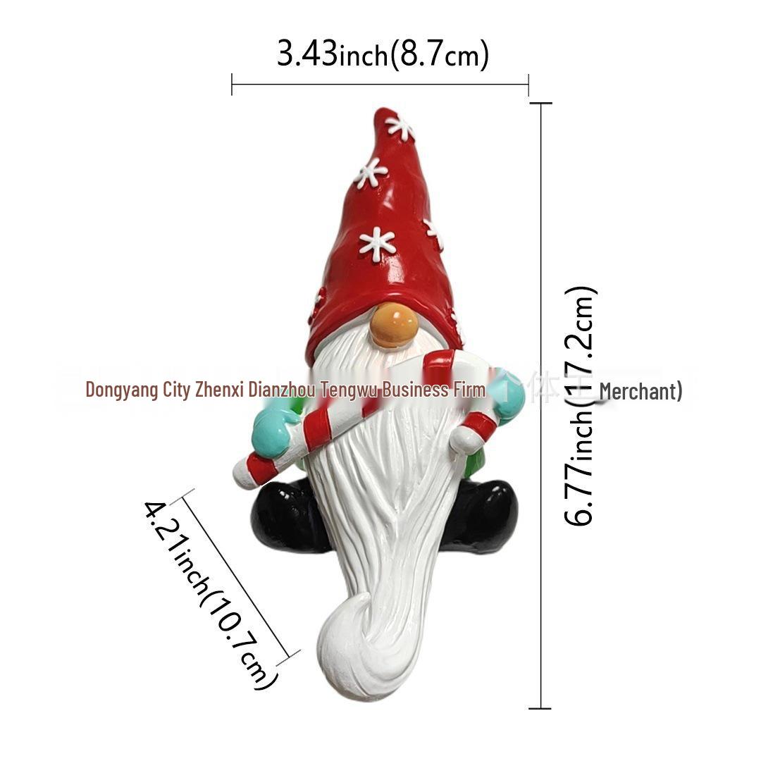 Christmas Gnome Decoration: White Beard Dwarf Resin Ornament модель с