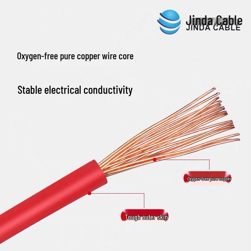 Jinda BVR Flame Retardant Single Core Multi-Strand Copper Wire 10/16/25mm² - Home & Industrial Use.