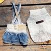 Tangqi Classic Fashion Denim Gradient Suspender Dress for Cats and Dogs