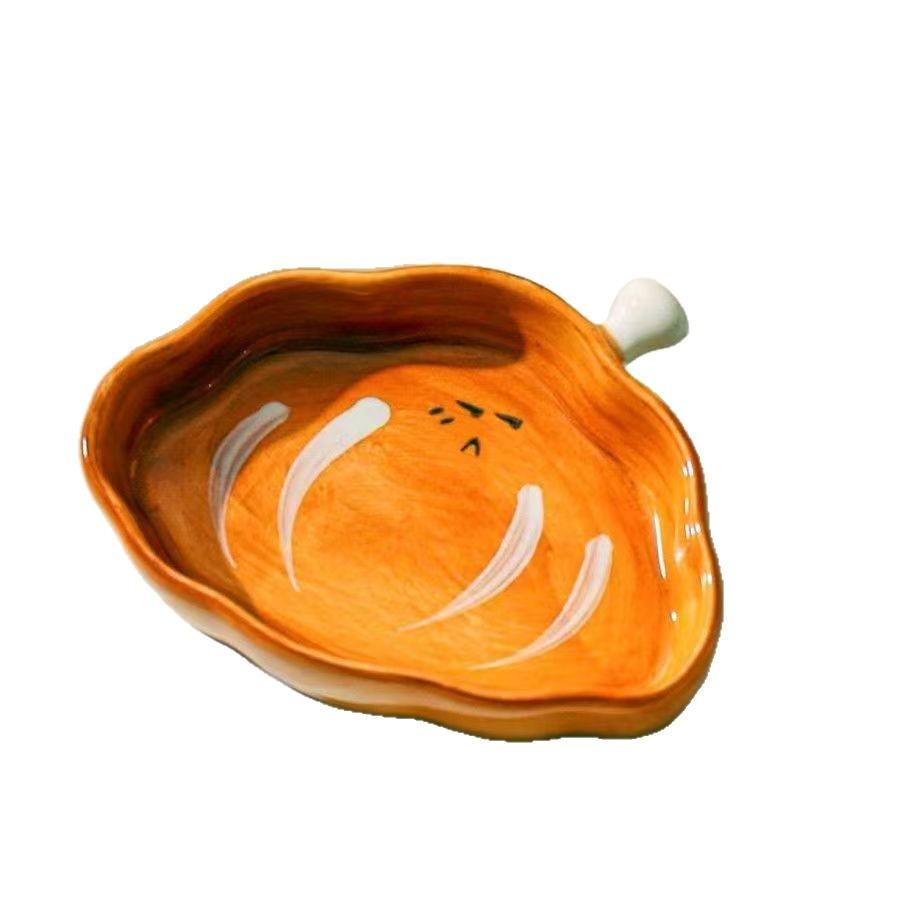 Adorable Bread Design Under-Glaze Ceramic Dipping Bowl, Multi-Use Soy Sauce Plate for Sushi & Fries