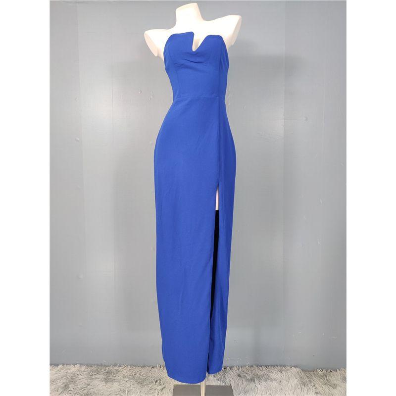 Export Single Lu's Home Sexy Sexy Banquet Party V-neck Waist-Controlled Slimming Wrapped Chest Elegance Hip-Wrapped Pulp Dress