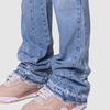 Men's Vintage Jeans Casual Straight Mid Waist Denim Pants Distressed Washed Trousers with Pockets for Streetwear Travel