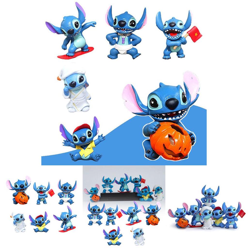 Conjunto Espetacular de 6 Peças de Enfeites de Carro de Halloween do Stitch Para Festas Infantis