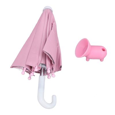 Phone Sun Umbrella Cute Portable PVC and Metal Phone Umbrella Sun Blocker Cover for Fishing Pink