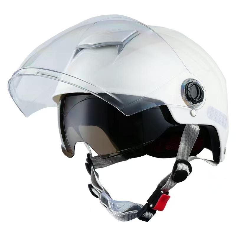 Sunscreen Electric Vehicle Men and Women Double Mirror Helmet Four Seasons Universal Battery Motorcycle Hat