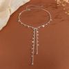Copper Trendy European American Exaggerated Bamboo Chain Rhinestone Tassel Light Luxury Choker Unique Evening Party Statement