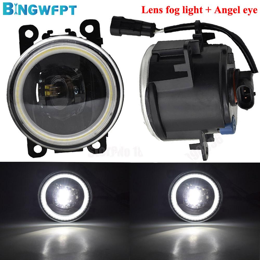 DRL 12V H11 LED Fog Lamp Assembly For Peugeot 307 2002-2008 For Peugeot 208 2014-2015 Fog Light Angel Eye