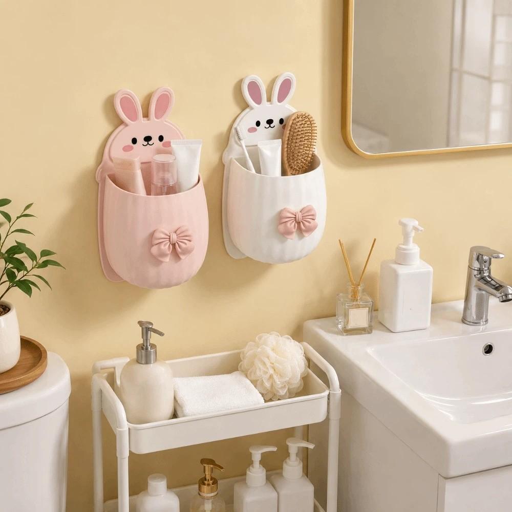 Self Adhesive Wall-Mounted Storage Box Multi-functional Toothpaste Organizer Bathroom