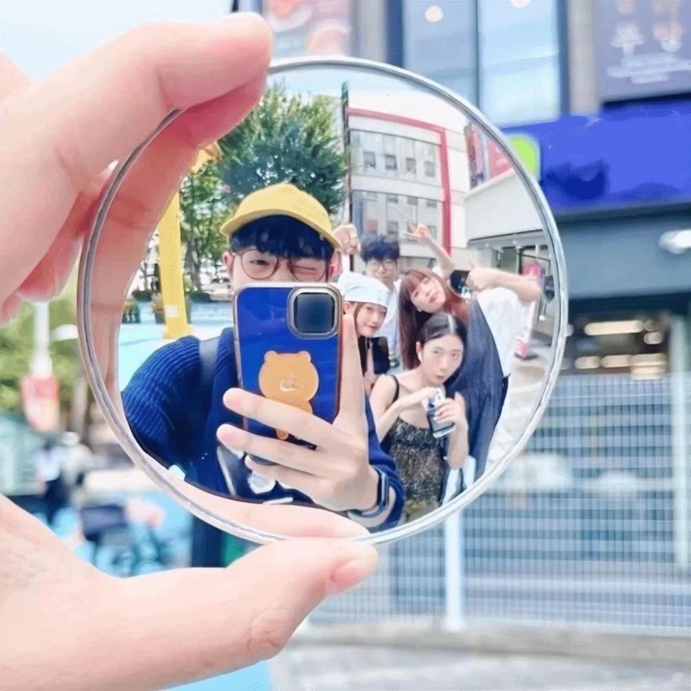 Portable Convex Mirror Wide-angle Lens Zoom-In Mirrors Group Photo Mirror  Vlogging