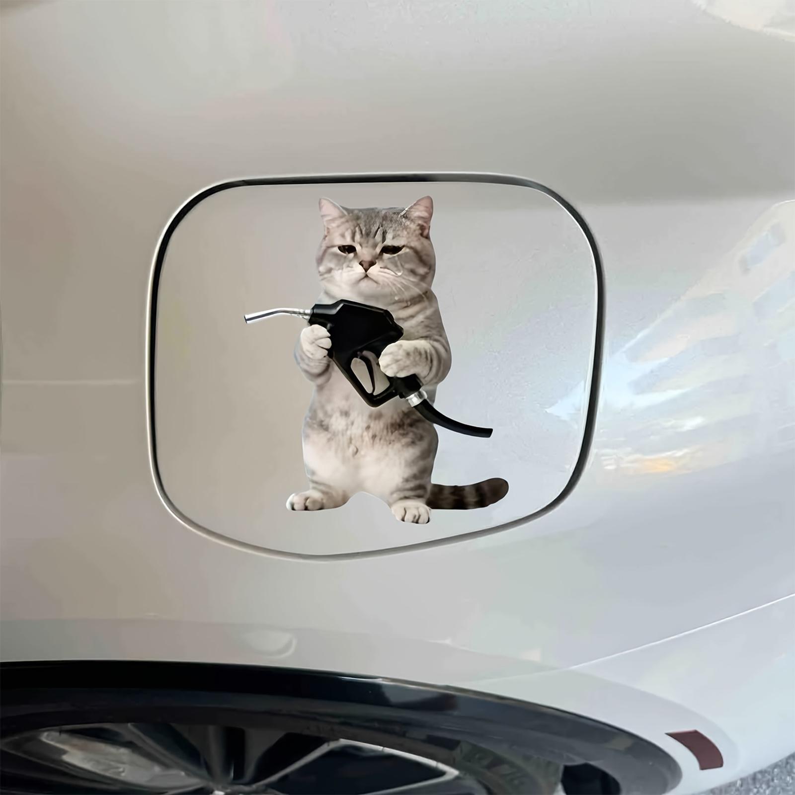 Funny Cats Fuel Nozzle Car Fuel Tank Cap Sticker one size