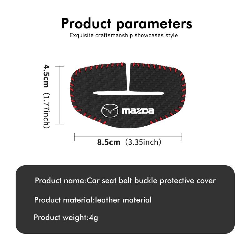 Car Seat Belt Buckle Cover Leather Protector Anti-collision Case For Mazda 3 CX3 CX4 CX5 CX7 CX8 CX9 CX30 RX7 Atenza Axela