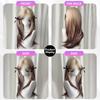 22 Inch Blonde Straight Bangs Wig Fiber Synthetic Wig Heat-resistant Non-Glare Natural Cosplay Hairpiece For Women Daily Korean Fashion