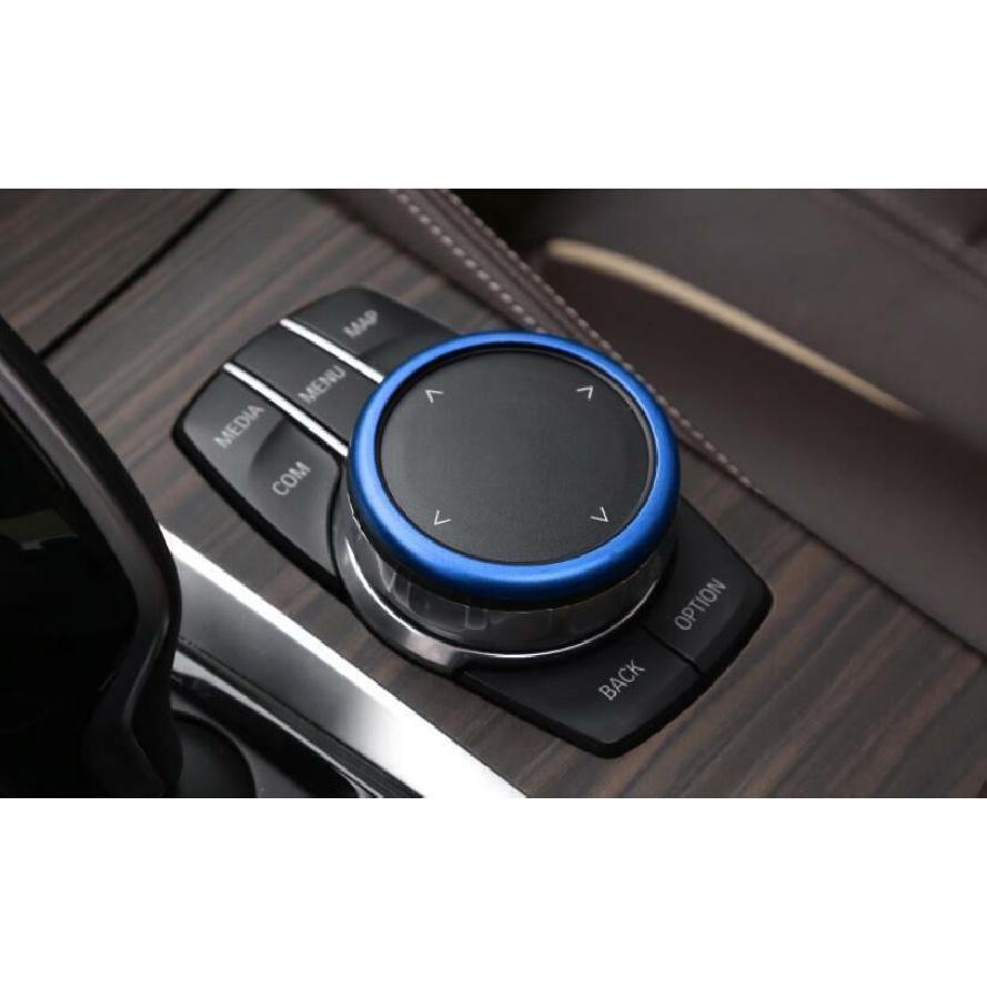 For BMW X3 G01 X4 G02 2018-2021 Blue Aluminum Console Multimedia Knob Ring Trim