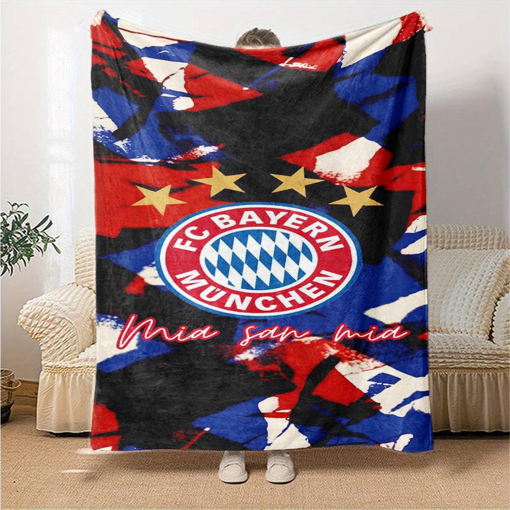 Bayern Munich Emblem Blanket Soft Warm Cozy Suitable for Office Bedding Couch Four Seasons Universal Playful Design Gift for Travel Home Birthdays