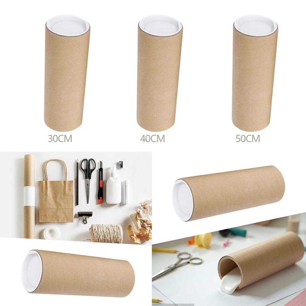 Mailing Tube Paper Container Secure End Caps Poster Storage Protector for Art Prints Documents