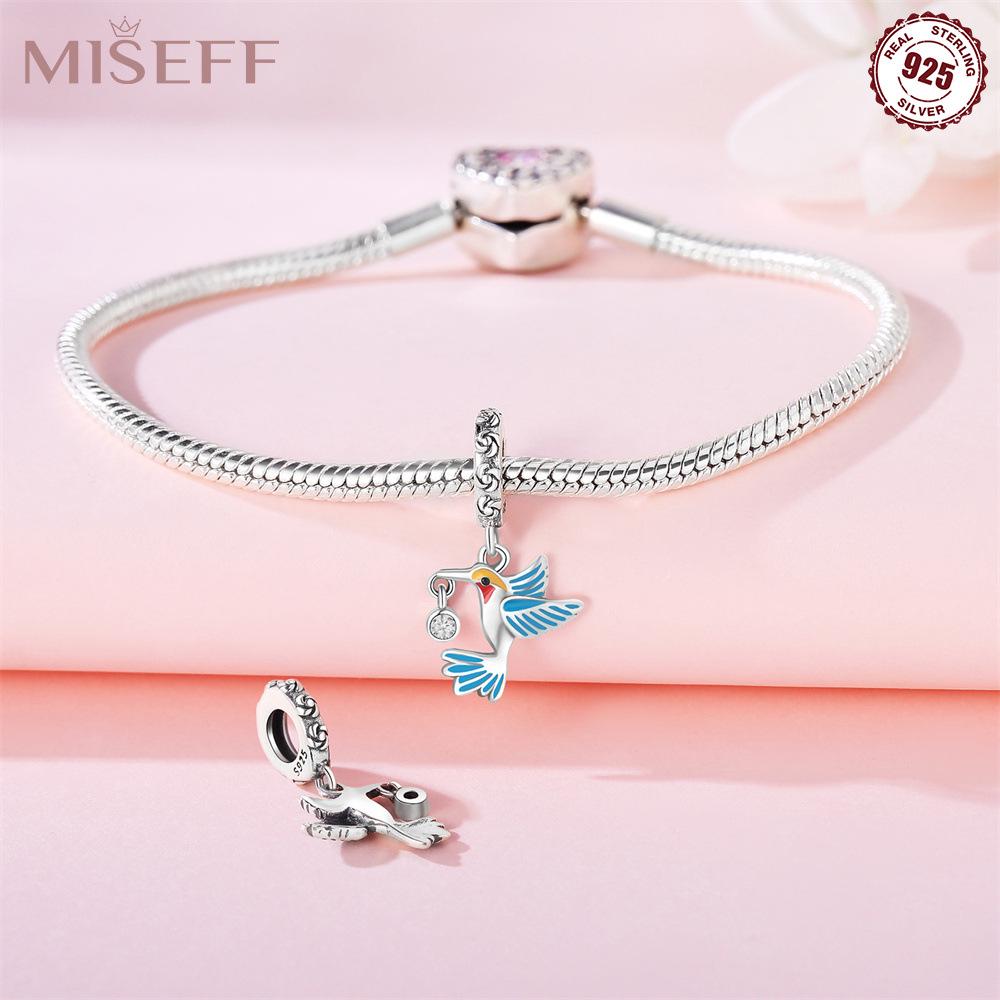 S925 Sterling Silver Hummingbird Pendant for DIY Necklace or Bracelet Accessories for Women