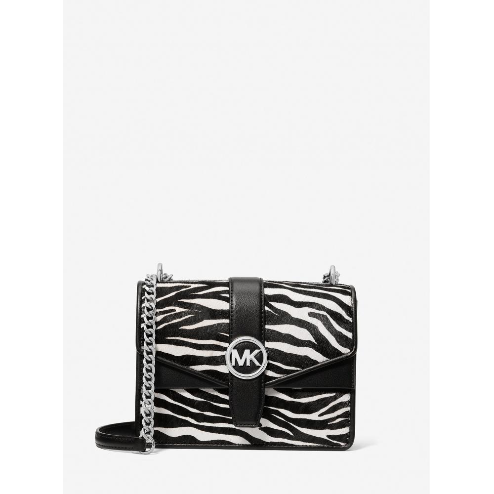 

Michael Kors Greenwich Zebra Print Calf Hair Crossbody Small 35s5sgrc1h1 Black F