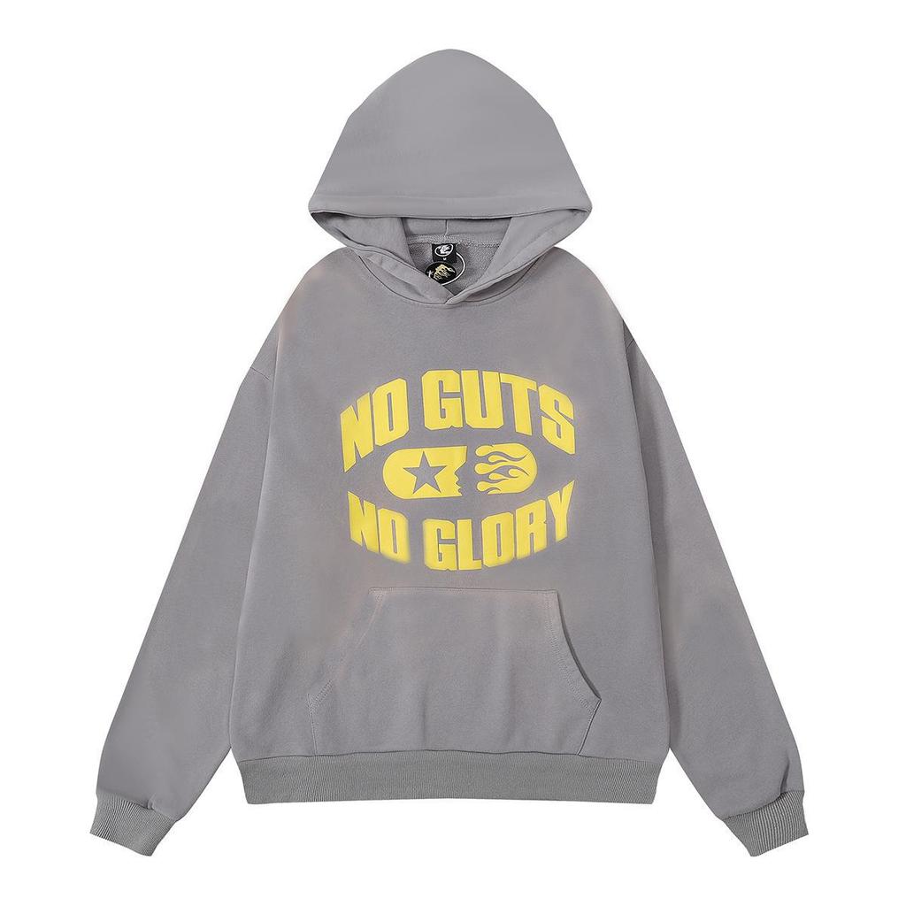 Unisex Retro Distressed Letter Print Hoodie für Herbst/Winter