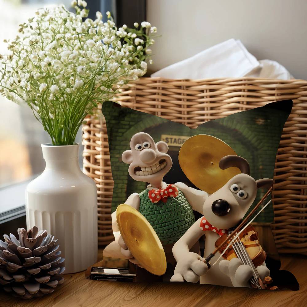 Cartoon W-Wallace And G-Gromit Pillow Cushion Cover Pillowcase Living Room Sofa Home Decor Customized
