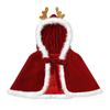 100kg Christmas Antler Cape Christmas Hooded Cloak Women's Sexy Christmas Party Stage Costume Slimming