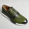 Fashion New Fashion Cowhide Emboweled Alligator Casual Shoes Breathable Wear-resistant Men's Sports Business Shoes Zapatos Sapat A14