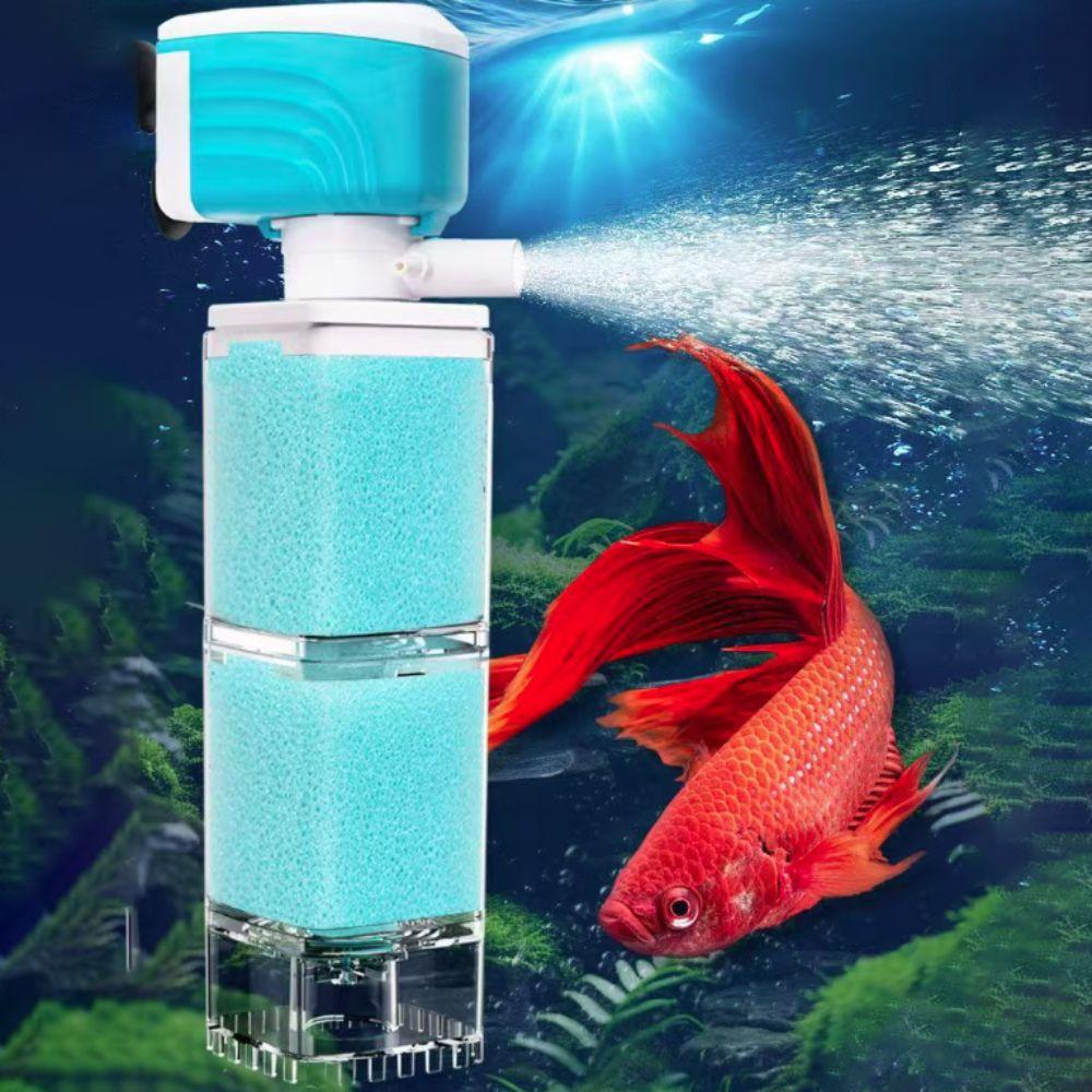 360°Rotating Submersible Filter Anti-Backflow Fish Stool Filter Collector Fish Tank Filter Home
