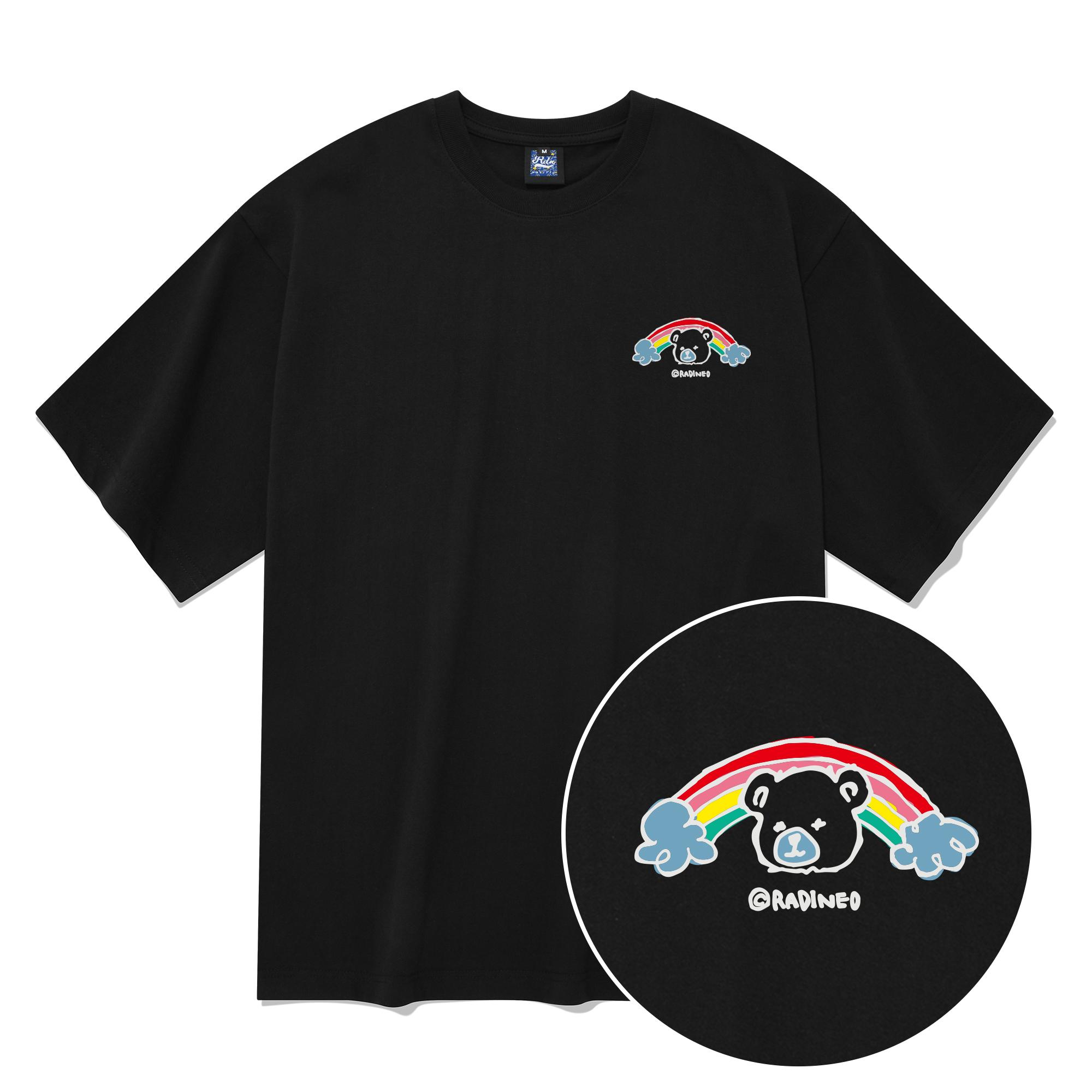 Radineo Rainbow Bear Short Sleeve T-Shirt Black S