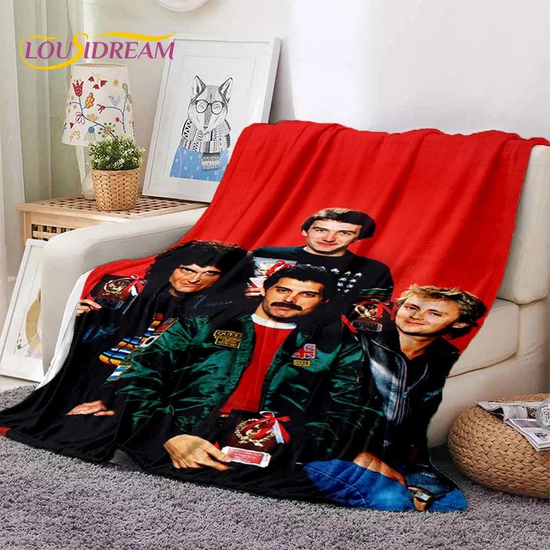 Klassiker Queen-Rockband Freddie Weiche Flanelldecke für Betten Schlafzimmer Sofa Picknick, Überwurfdecke zum Zudecken Outdoor-Freizeit Geschenk