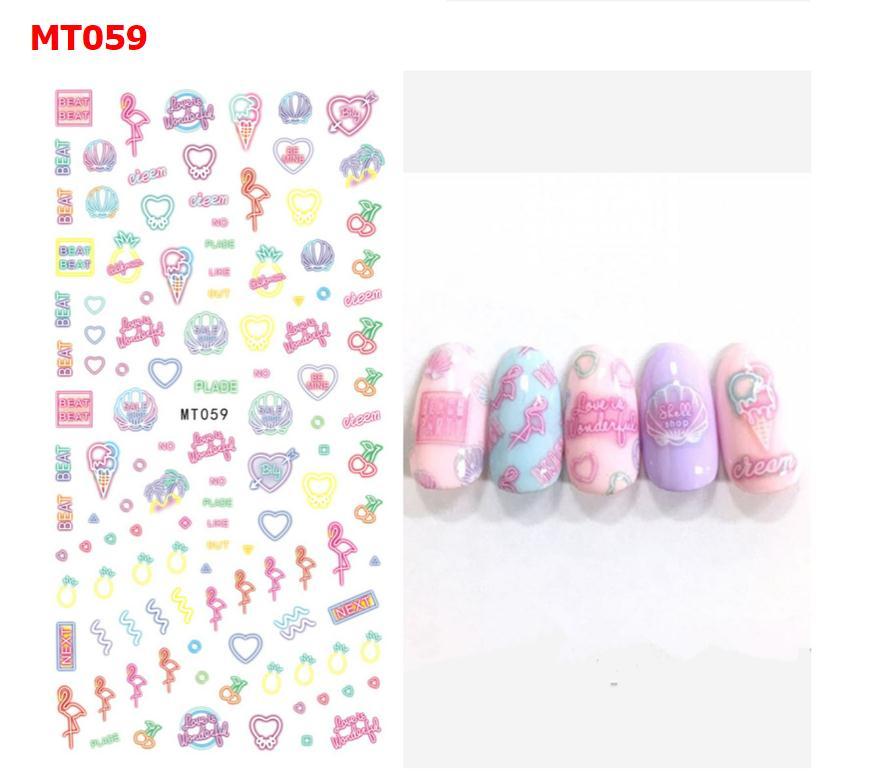 3D New Summer Coconut Beach Nail Stickers Ocean More Variety Flowers Nail Art Sticker Tattoo Decals Decorations