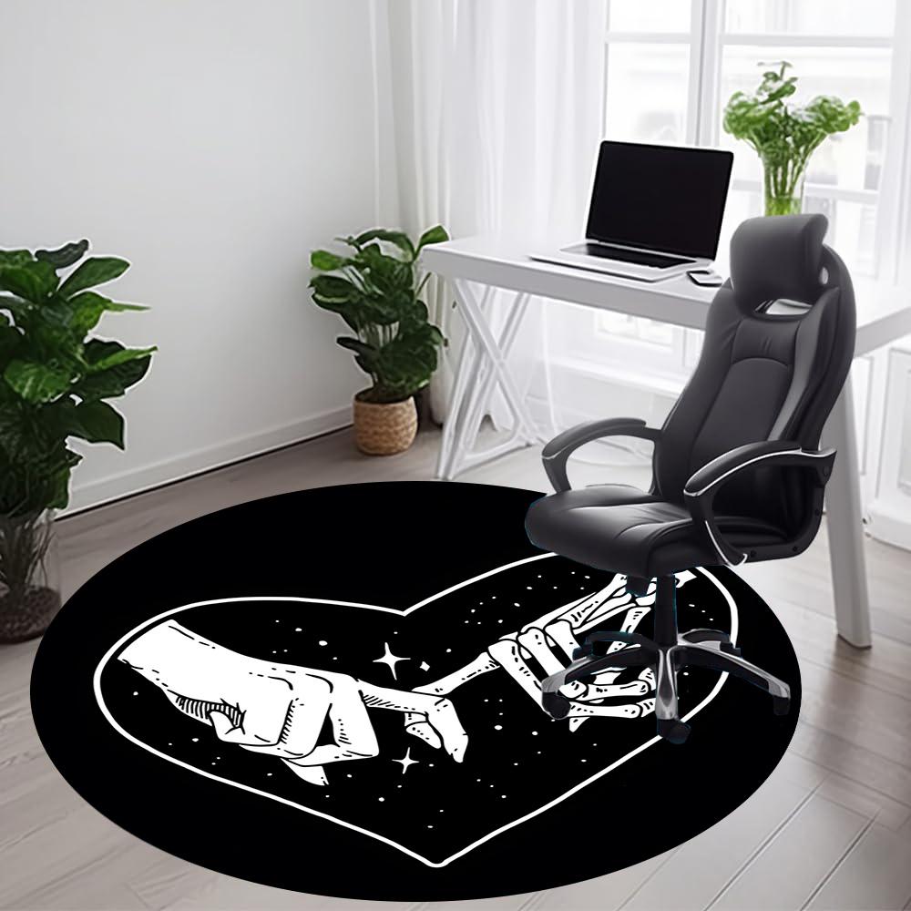 1pc Love Heart Office Round Area Rug, Indoor Mat Suitable ForOffice, Under Office Chairs Bedroom Living Room Home Decor, Room Deco q090