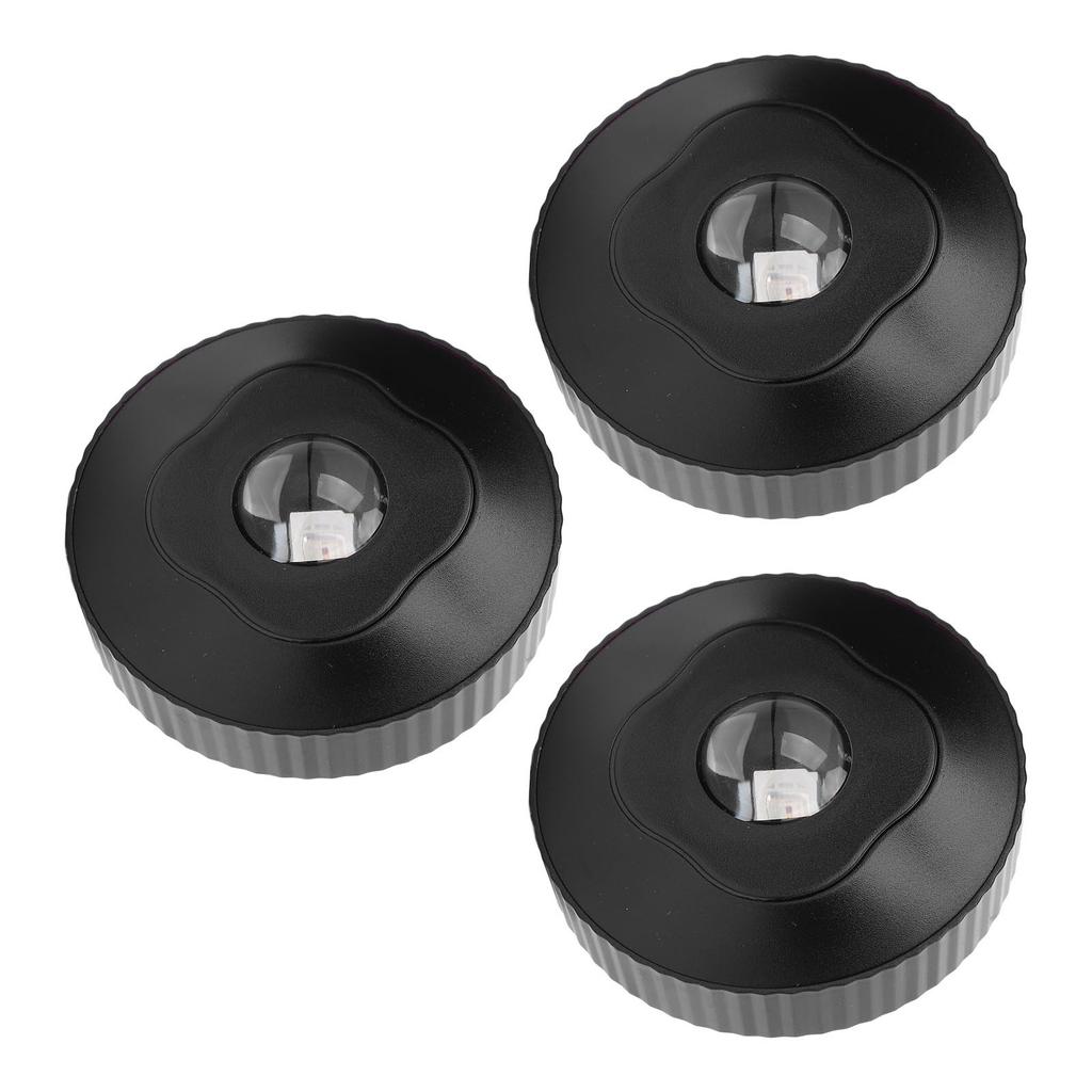 3PCS RGB Colorful Puck Light Battery Operated USB Rechargeable Under Cabinet Lighting with Remote