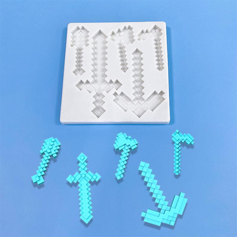 Blocs de Construction Petit Homme Chiot Moule Quatre Pièces en Silicone Liquide Moule de Cuisson pour Gâteau au Chocolat Sucre Numérique Moule à Fleurs  "