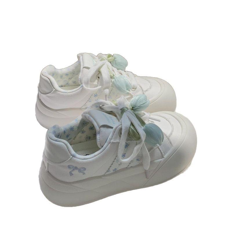 Fashion commuter round head thick sole white shoes women's spring and autumn new versatile sports and leisure board shoes